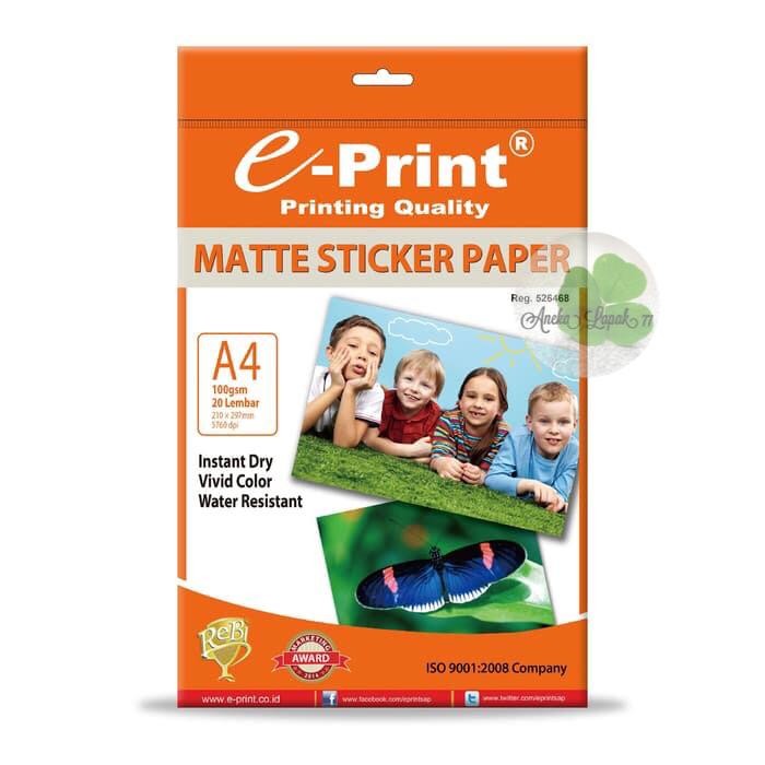

E-print matte sticker photo 100 gsm/20 lbr kertas foto matte murah