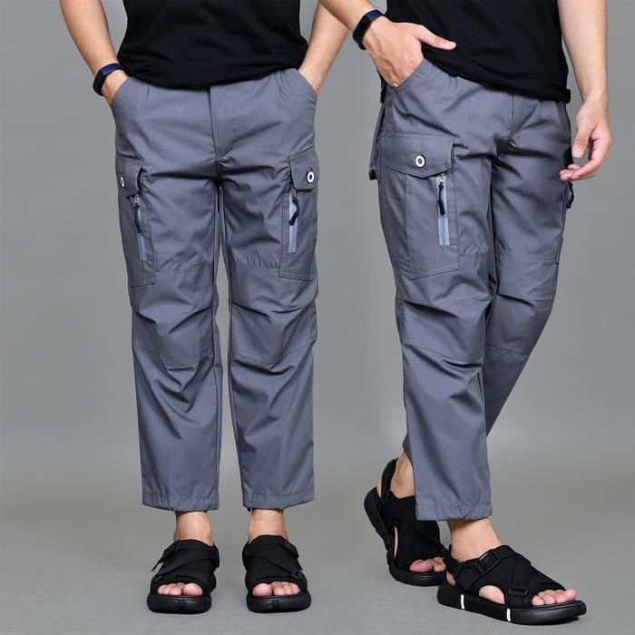 Eiger Sport - Celana Sirwal Cargo Pria Dewasa Outdoor Quick Dry Awet Banyak Kantong Fit Karet