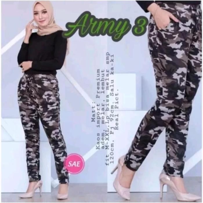 setia celana senam jogger army Nyaman Wanita Nyaman Cepat Kering Joger Olahraga