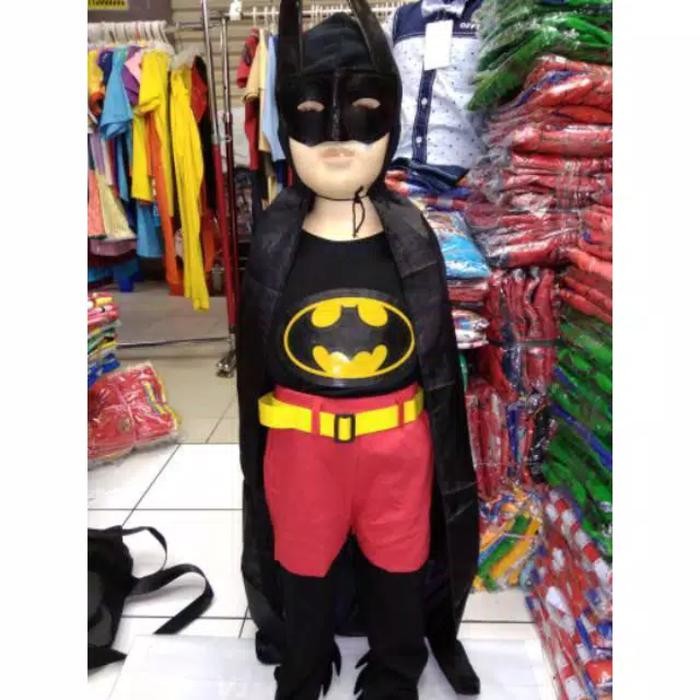 TERLARIS Baju Batman Anak Baju Sayap Topeng / Kostum Batman Anak Laki / Baju Anak Batman / Kado /