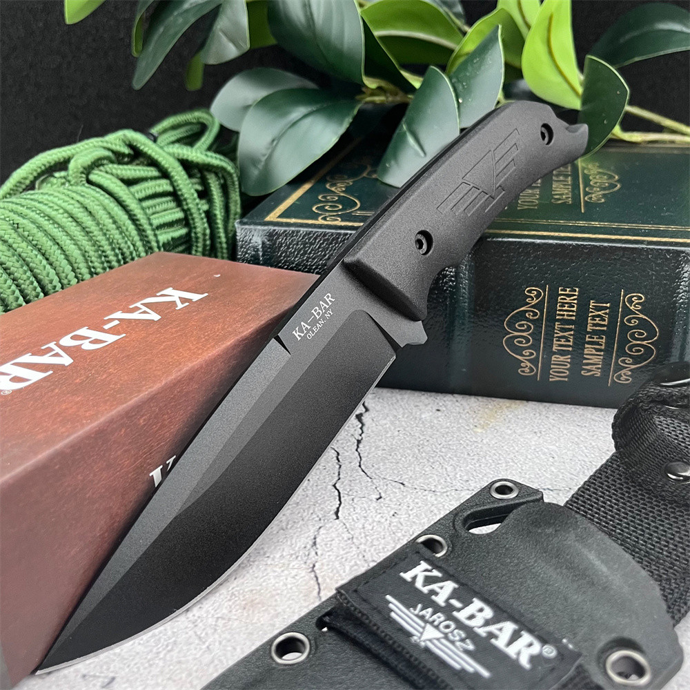 KA-BAR 7503 Hunting Fixed Blade Knife with Kydex Sheath 9Cr13Mo Blade Nylon Fiber Handle EDC Outdoor