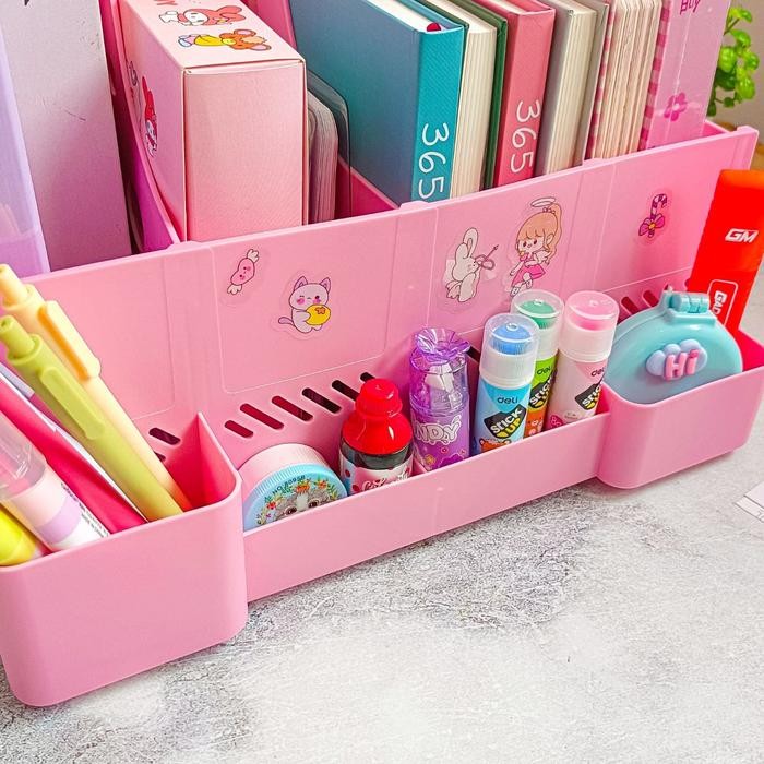 RAK ORGANIZER BUKU 8 SEKAT DIY BAHAN PLASTIK MULTIFUNGSI WARNA WARNI