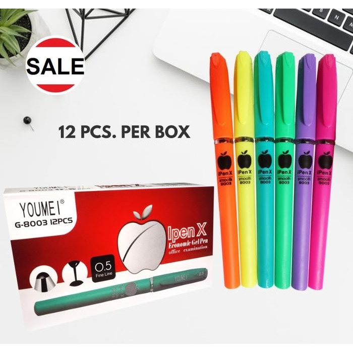 

New (12pcs) Pulpen Gel / Pen / Bolpen Youmei 0.5mm Bolpoin Hitam