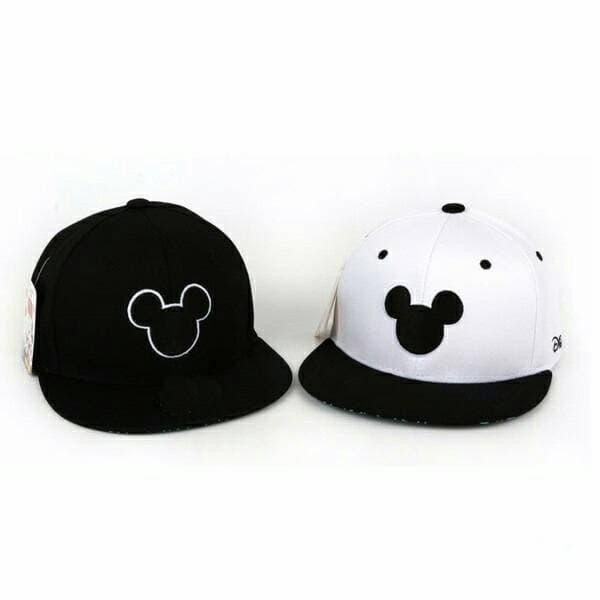 Ready TOPI SNAPBACK MICKEY MOUSE/pria wanita/hitam,putih,disney,sporty