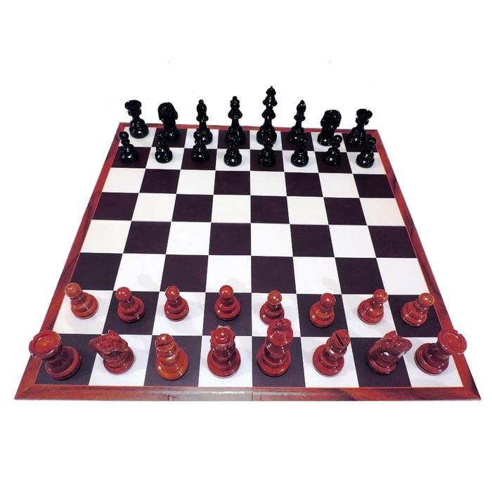 MJ Papan Catur + Buah Catur Kayu Sawo Istimewa + Tas Catur