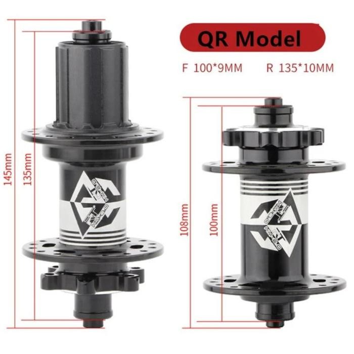 RT SEPASANG HUB FREEHUB DEPAN BELAKANG HITAM 32H QR 7 BEARING JANGKRIK