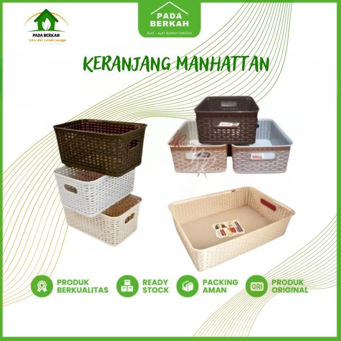 Keranjang Plastik Serbaguna Manhattan Kotak Besar Asvita