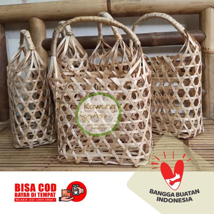 Tas Jinjing Anyaman Bambu Keranjang Hampers Botol Kantong Buah dll