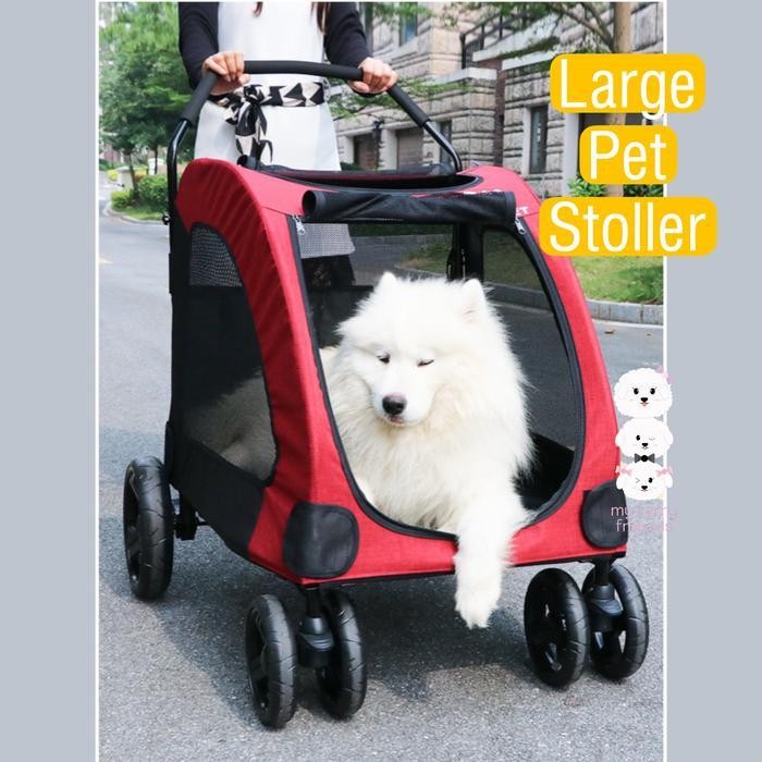 Large Pet Stroller Dodopet - up to 70kg - stroller untuk anjing besar - Biru