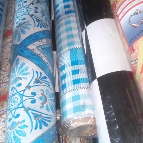 Karpet Lantai Plastik Vinyl 1 Roll (15 Meter) Alas Meja/Lantai/Dinding