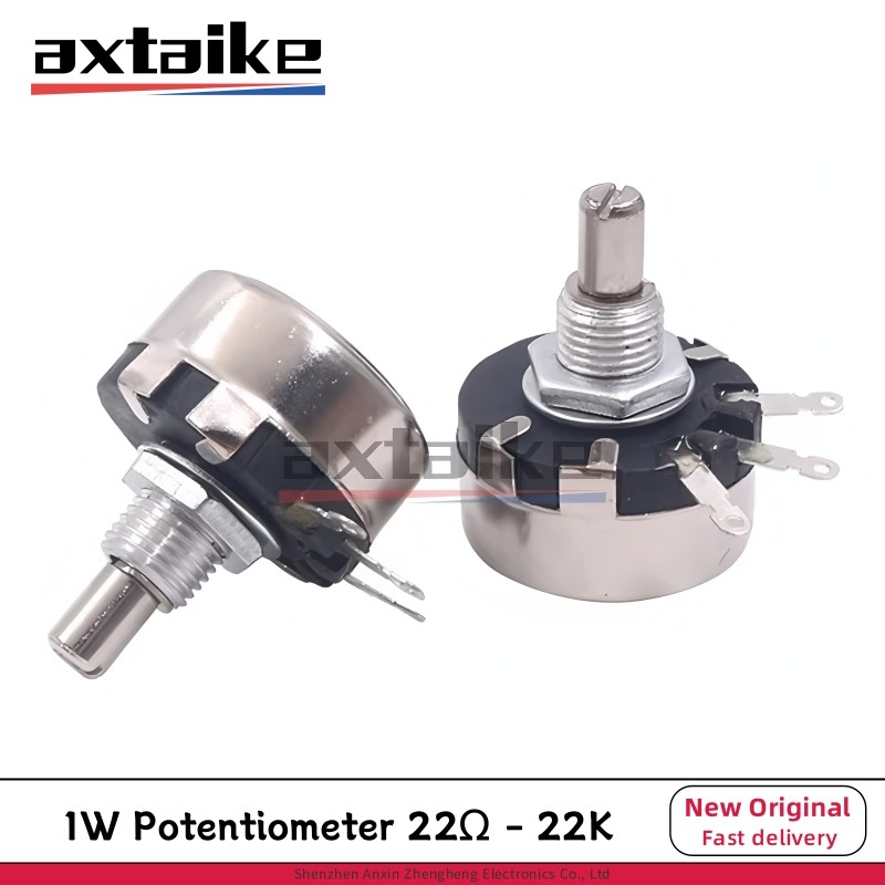 IMPORT 1W Potentiometer 22-22K WX110 WX010 100 Ohm 1K 2K2 3K3 4K7 6K8 10K 6mm Metal Shaft Single