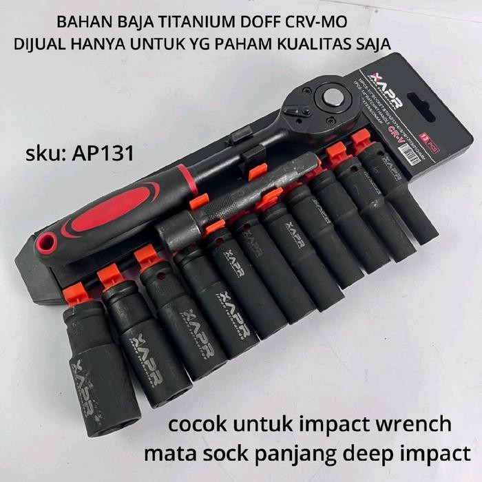 AP131 KUNCI RACHET PANJANG 1/2INCH APR AP131 JAPAN GIGI 24 CR-MO PLUS MATA SHOCK 8MM - 24MM