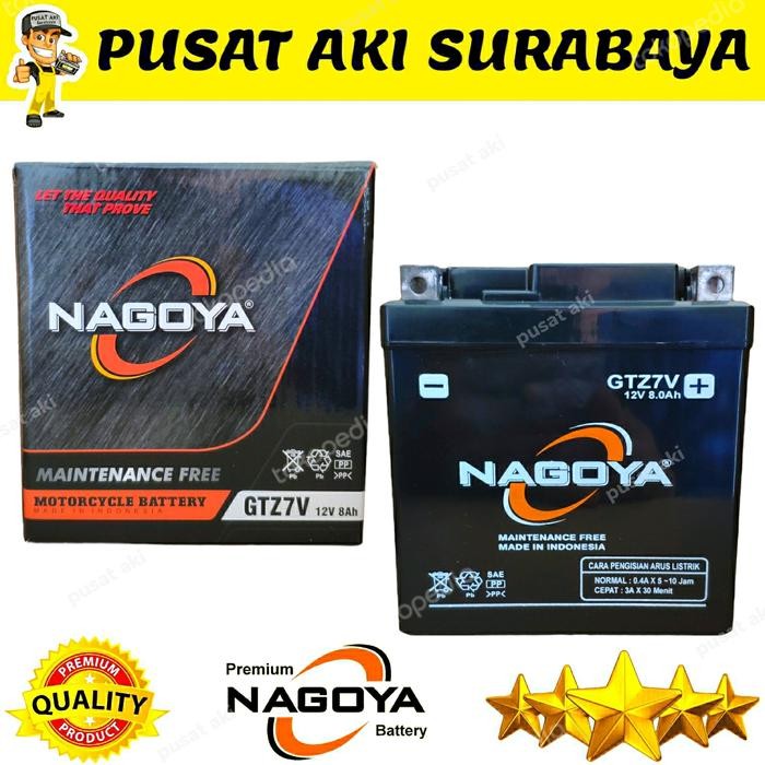 ORIGINAL NAGOYA GTZ7V 8 AMPER ACCU KERING MOTOR NMAX AEROX CBR 250 R25