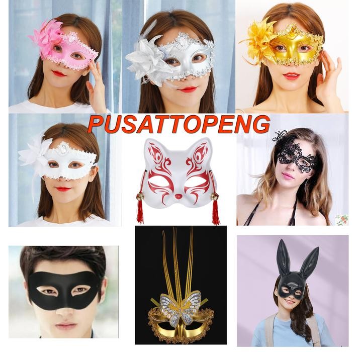 62eh- Topeng Pesta Karnaval Gliter Manik Manik Party Sexy