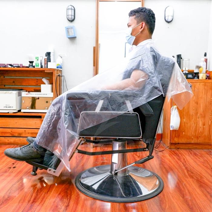 Cape / Kep / Kain Kip Cukur Potong Barber Salon Plastik Sekali Pakai