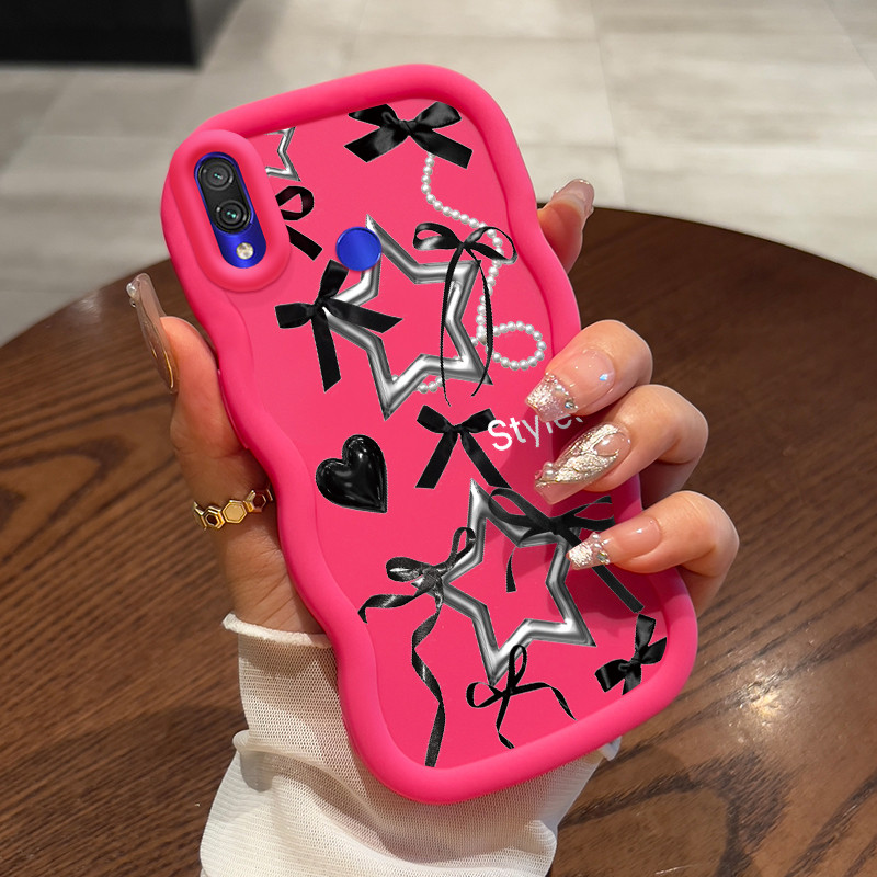 Casing HP Untuk Xiaomi Redmi Note 7 Note 7s Note 7 Pro Case Rantai pita mutiara ponsel Girls' favori