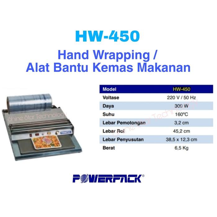 Powerpack Wrapping Machine Powerpack HW-450 HW450 Mesin Wrap Pembungkus Makanan