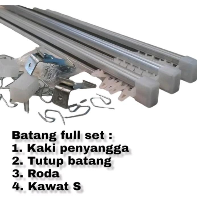 New BESI GORDEN BATANG BALOK BATANG GORDEN KOTAK ALUMUNIUM FULL SET besi alumunium tirai gulung