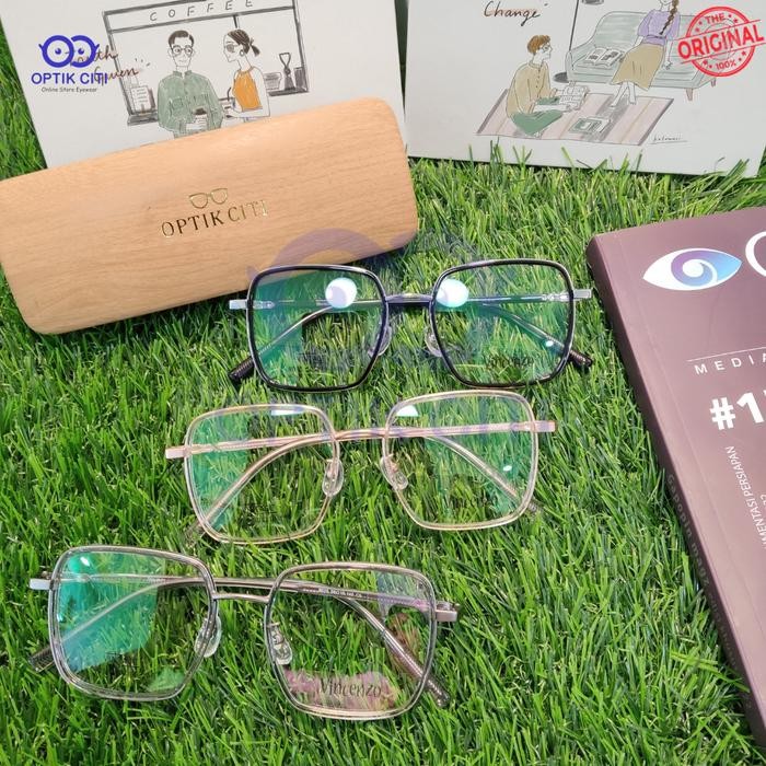 Promo Kacamata Minus Titanium Wanita Korea Vincenzo 8015 Original