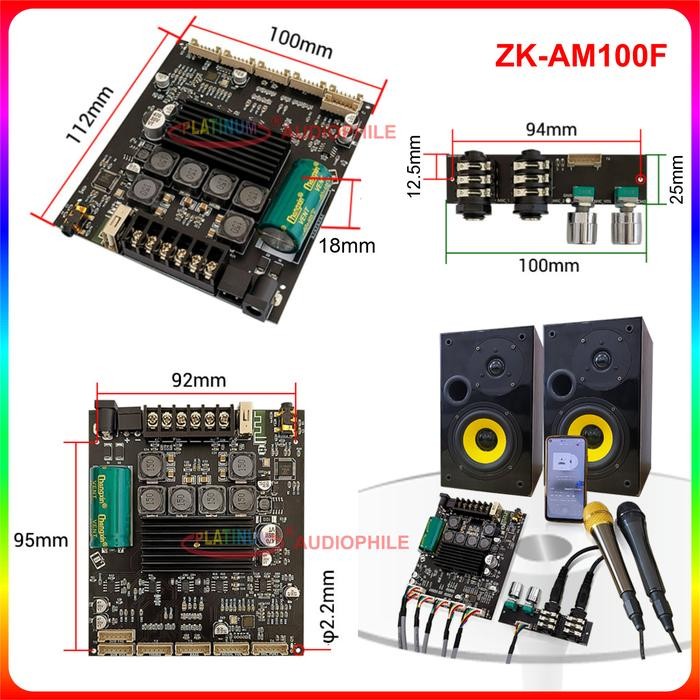 TPA3116 Amplifier Karaoke Eo crophone Bluetooth TWS 2.1 ZK-AM100 AM100F