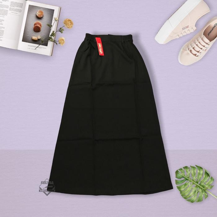 Rok Bahan/Rok Kerja/Rok Span model A Panjang Hitam Hilasari