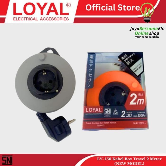 Kabel Roll Travel 2 Meter LOYAL LY-150 / Kabel Roll Mini Kecil / Box Kabel SNI
