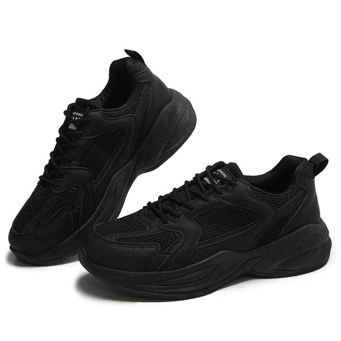 fwxh-Canikorea Back To School Sepatu Hitam Sneakers Pria Sepatu Fullblack Sekolah Trendy