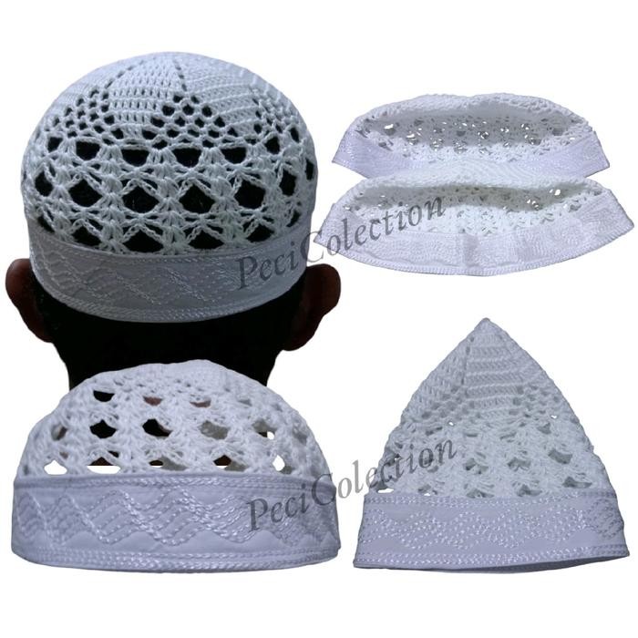 TERMURAH Peci Kopiah Rajut Saudi ginl Peci Saudi Premium Nyaman Songkok Haji Motif Bulat READY STOCK