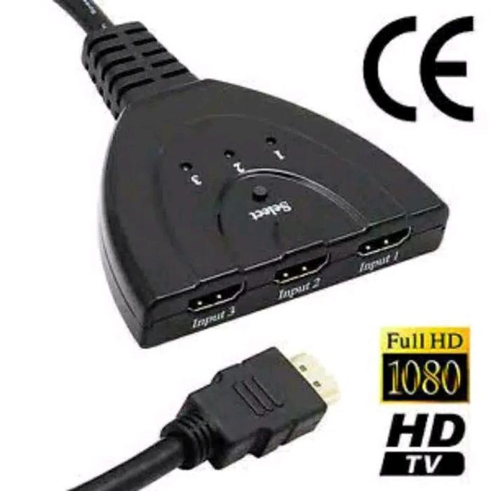 BeliBeliSale- Hdmi Switch 3 Port / Hdmi Cabang 3 / Hdmi Paralel Switcher