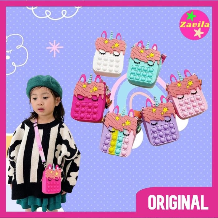 SIAPKIRIM Tas Pop It Selempang Anak Unicorn Pony READY STOCK