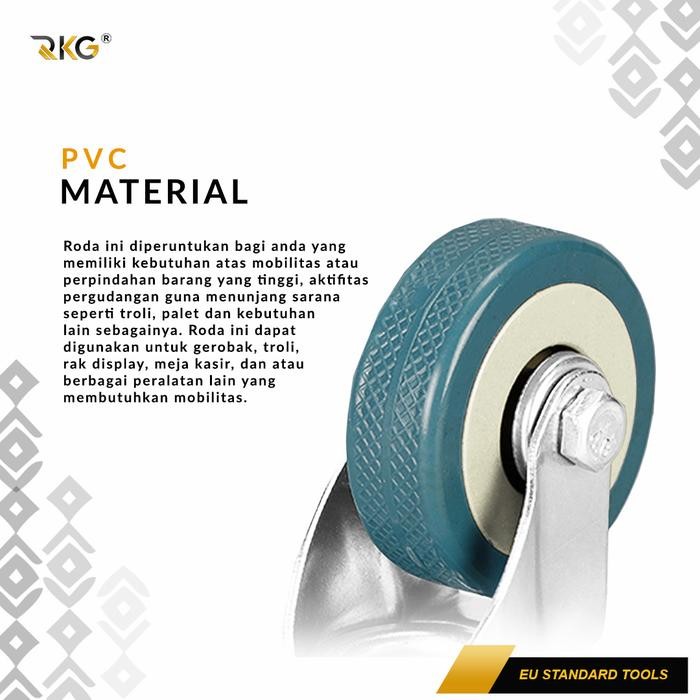 BERKAULITAS Roda Caster PVC Troli 3 Inch Furnitur Rak Serbaguna Industrial Caster