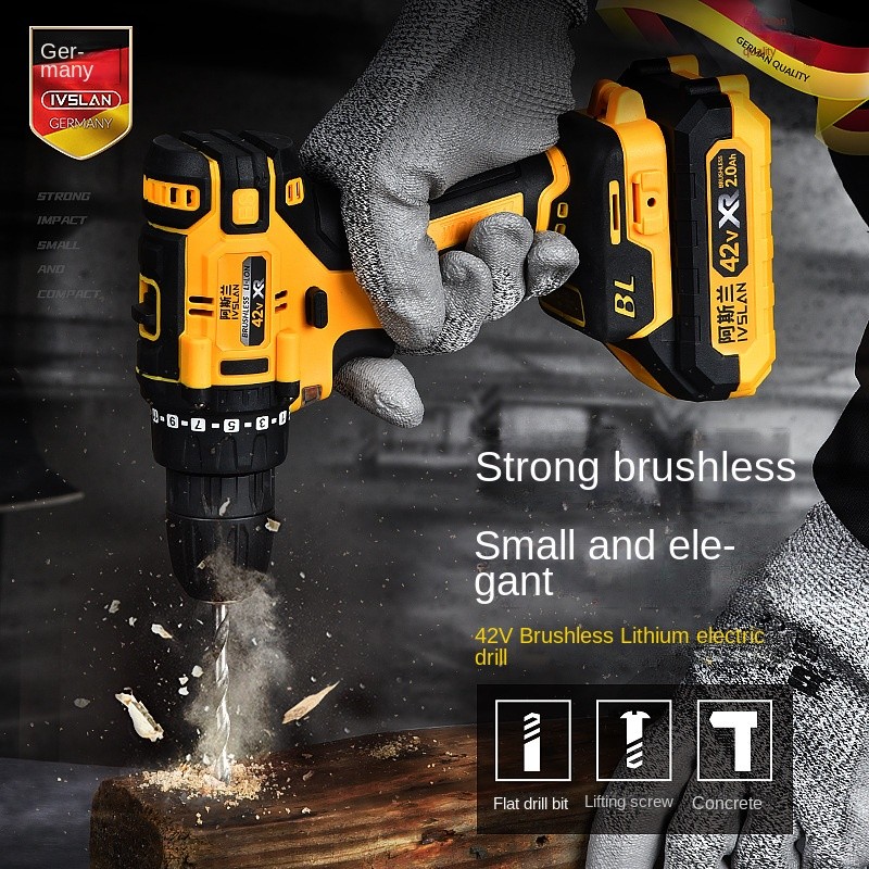 Ivslan Impact Cordless Screwdriver Cordless Drill Impact Electric Drill Power Tools Hammer Drill Ele
