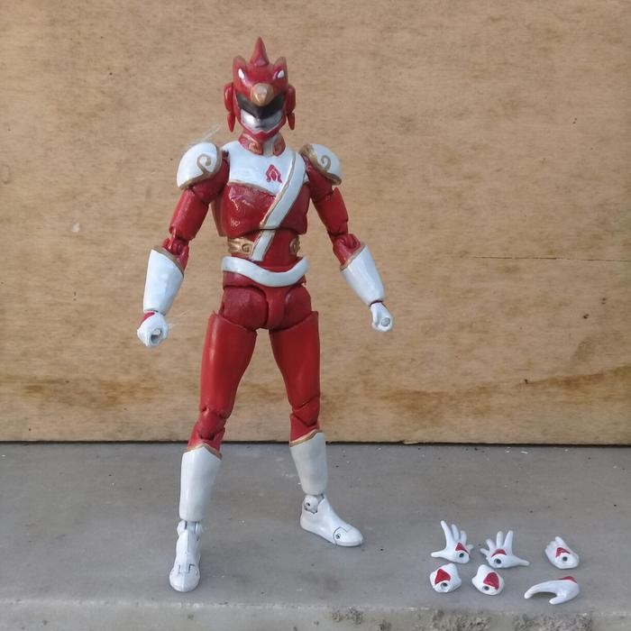 h4d2- Action Figure Custom Shf Power Rangers Super Sentai Nusantarangers Red