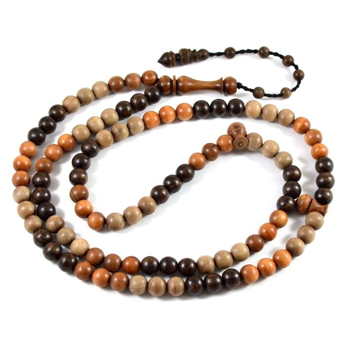 Prom0Besar- Indah Craft-Tasbih Muslim Campuran Atau Kombinasi 3 Jenis Kayu Stigi Dewandaru