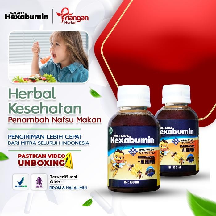 eoug- Walatra Hexabumin Madu Vitamin Anak Ekstrak Albumin Pegagan Temulawak Untuk Penambah