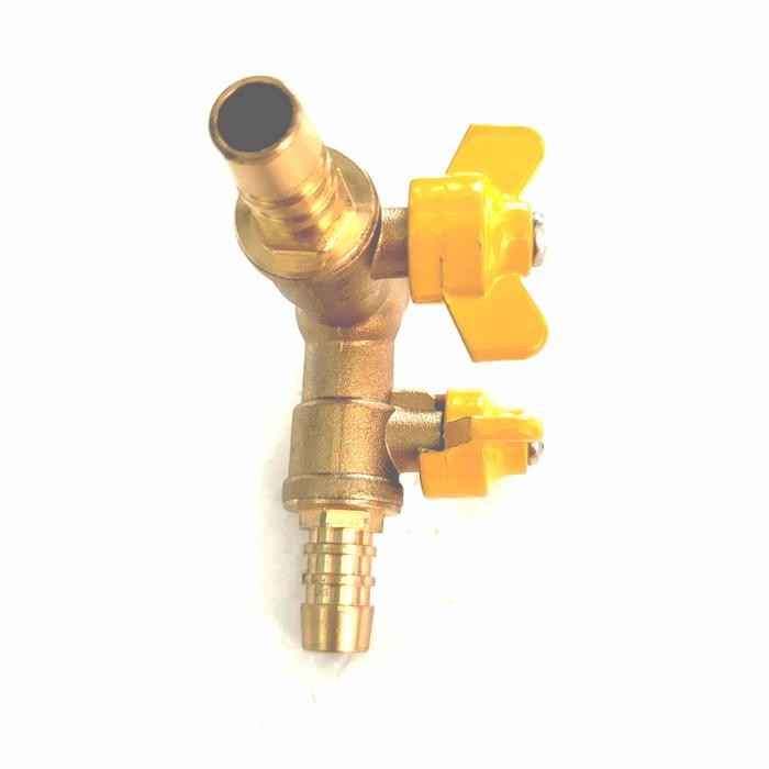 Cabang 3 Selang Gas Dengan Stop Kran /Cabang Y Stop Kran Kuningan Awet