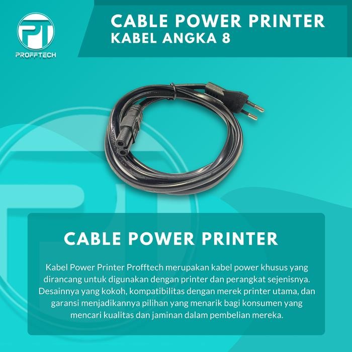 d24z- Kabel Power Printer 3 Meter. Kabel Angka 8. Sni
