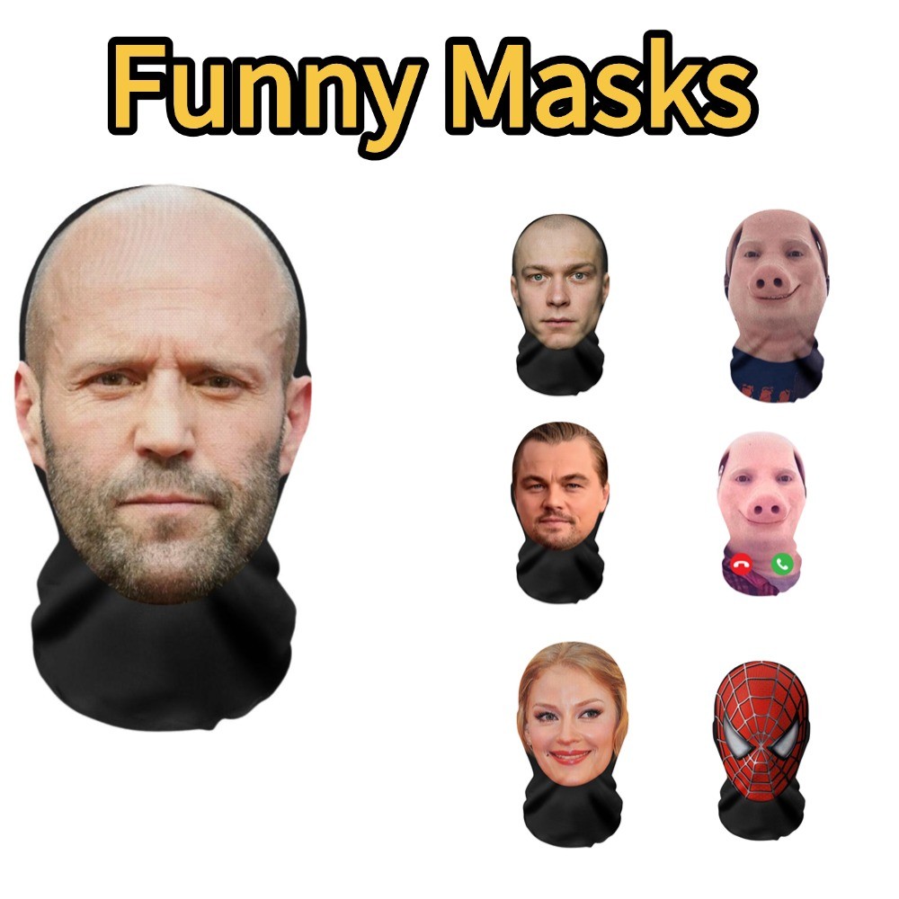3D Realistic Face Masks Mascaras Realistic Mask Cosplay Prop Funny Mesh Mask Full Face Headwear