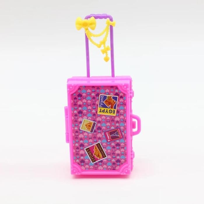 Mainan Mini Accesoris Boneka Miniatur Koper Pita Barbie