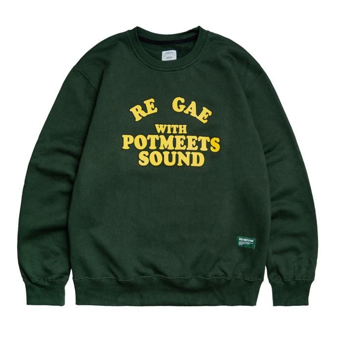 SALE POT MEETS POP - POT MEETS SOUND CREWNECK GREEN FW`23