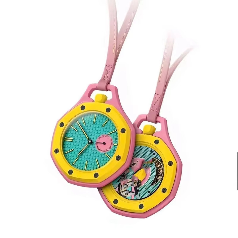 26 Years Old New Pocket Watch Octagonal Pop Style Neck Quartz Movement Candy Color Quartz Watch