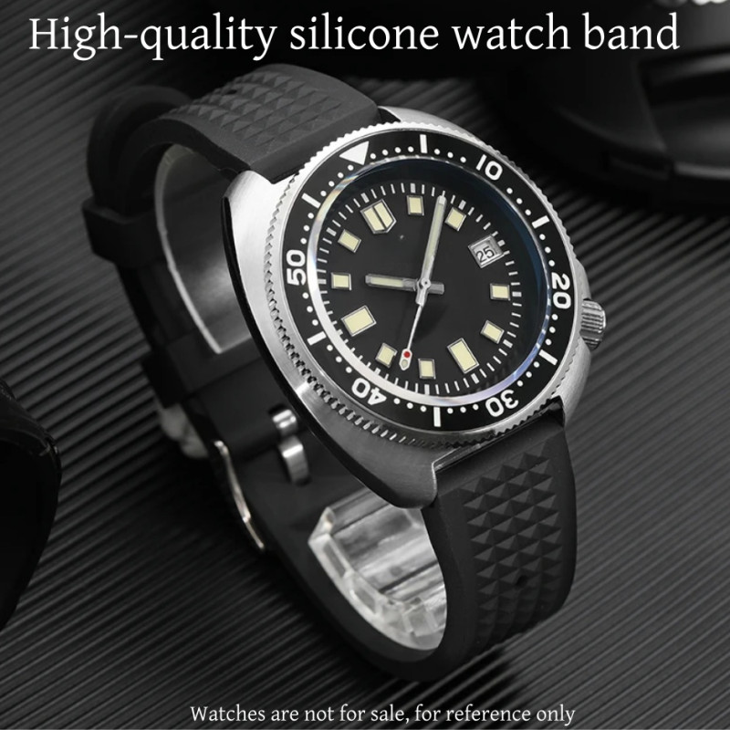 High-quality silicone watch bands compatible with Submariner, Seiko 007, Turtle, and Mini Marine