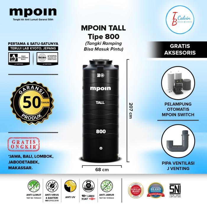 Tangki Tandon Toren Air MPOIN Plus 800 Liter TALL