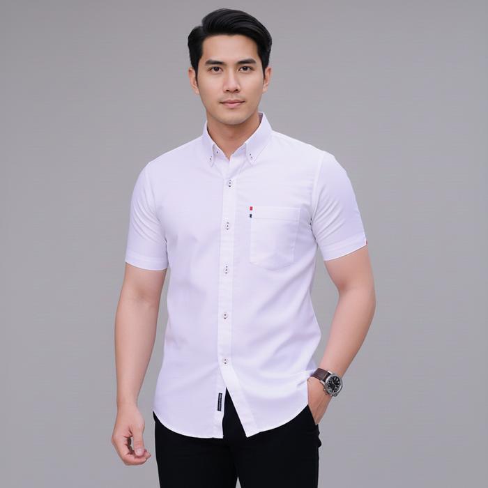 Lowkey Kemeja Pria Dewasa Pd 15 Putih Kemeja Pria Lengan Pendek Kemeja Putih Kemeja Pria Keren