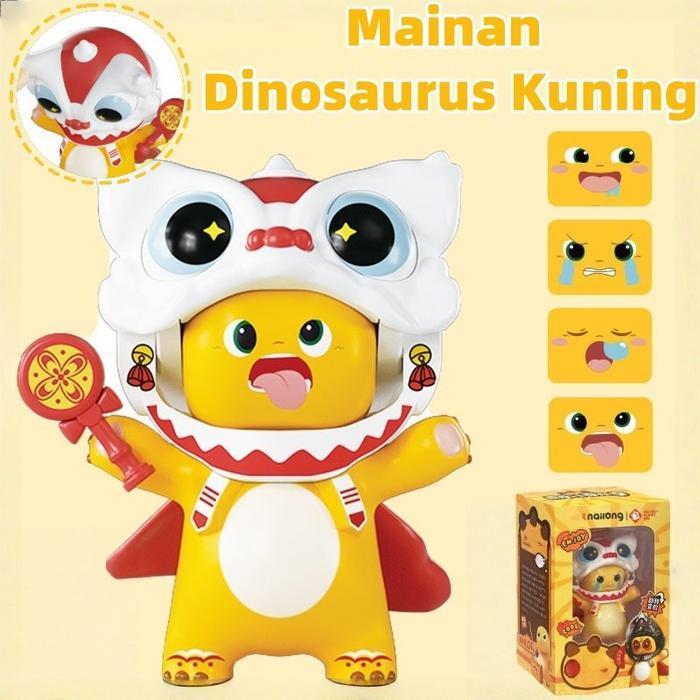 Berma Baby Nailong Barongsai Dino Kuning Mainan / Ganti Face Lucu Nailong Dekompresi Mainan Anak /