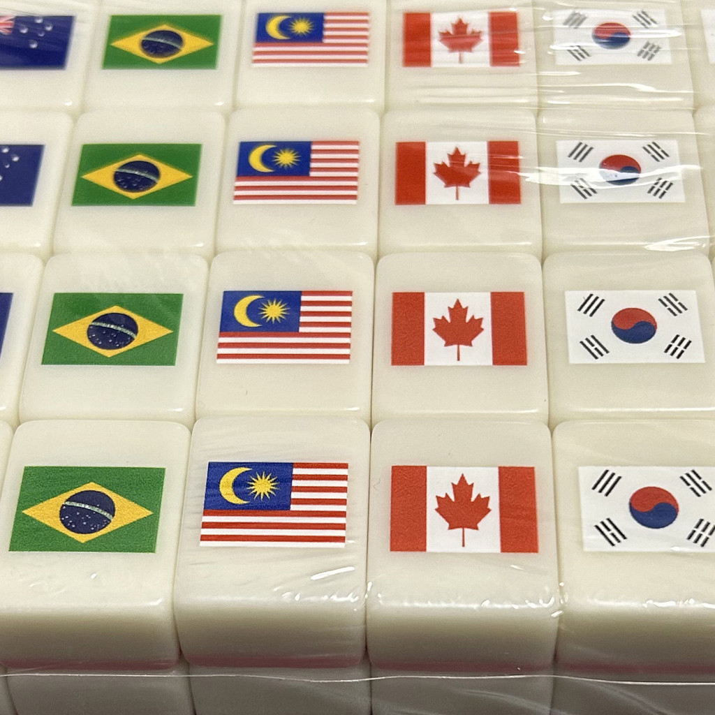 64 Seaside escape Mahjong Blocks Tiktok 64 Pcs Mahjong Seaside Escape Tile Game Pattern of Flag Ball