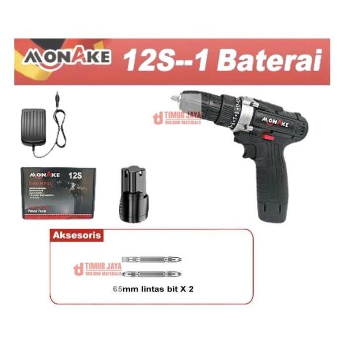 Milwaukee Power Tools - Bor 1 Baterai Jld Hitam 12S Cordless Drill