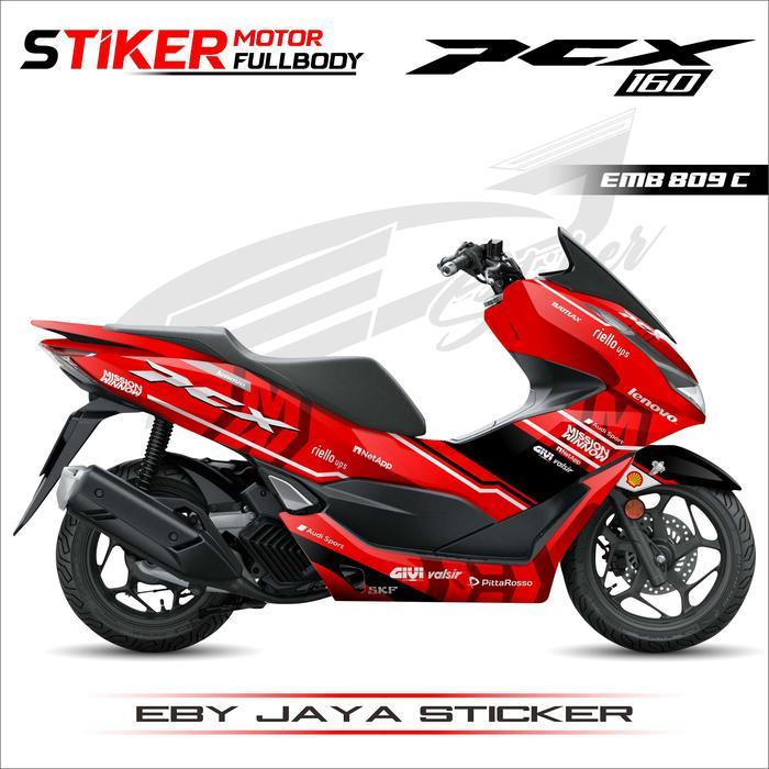 Stiker Variasi Motor Full Body Pcx 160 Terbaru-Stiker Gratis Custom Nama Motor Pcx Glosy