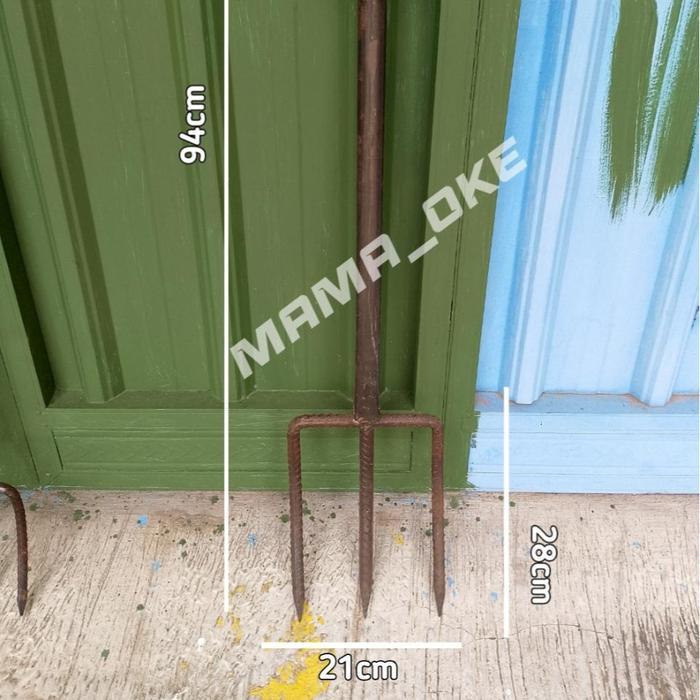 Garpu Tanah Baja Ulir / Garpu Injak - GIGI 3 BESI 20MM