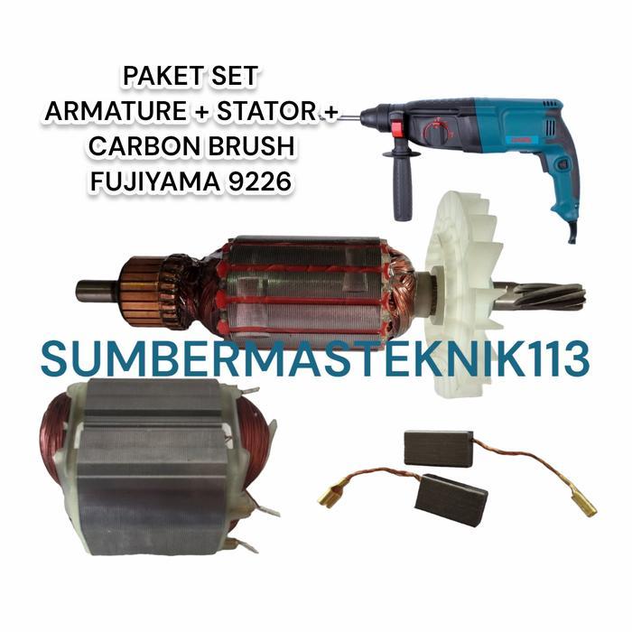 BENZ DCA PAKET SET ARMATURE STATOR CARBON BRUSH RH9226 FUJIYAMA ANGKER UNTUK MESIN RH 9226 BOR SDS +